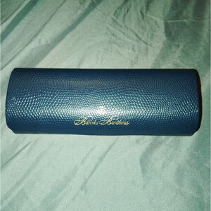 Brooks Brothers Blue Textured Hard Shell Glasses Case Gold Detailing EMPTY